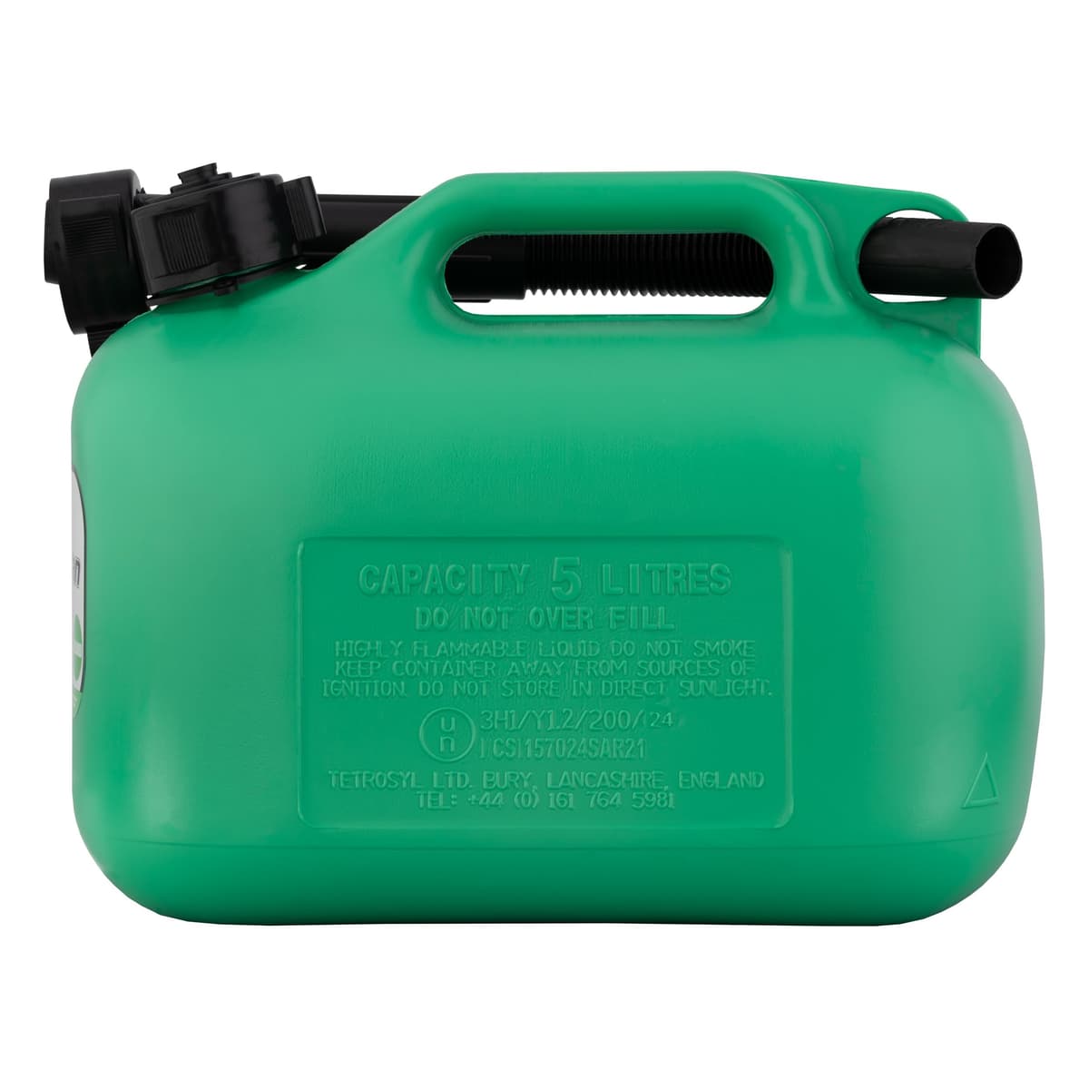 CarPlan TPH005 5L Fuel Can, Unleaded Petrol (Green) — view 3