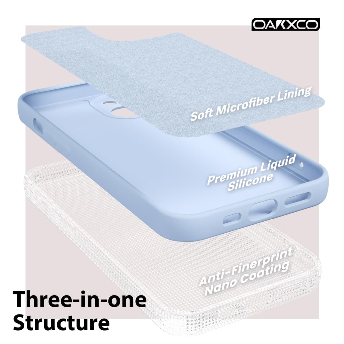 oakxco for iPhone 17 Pro Max Phone Case Liquid Silicone, Cute Thin Slim Grip Soft Rubber Gel for Women Men, Smooth Matte TPU Plain Solid Color Girly Simple Case with Camera Cover, Light Pink — view 1218