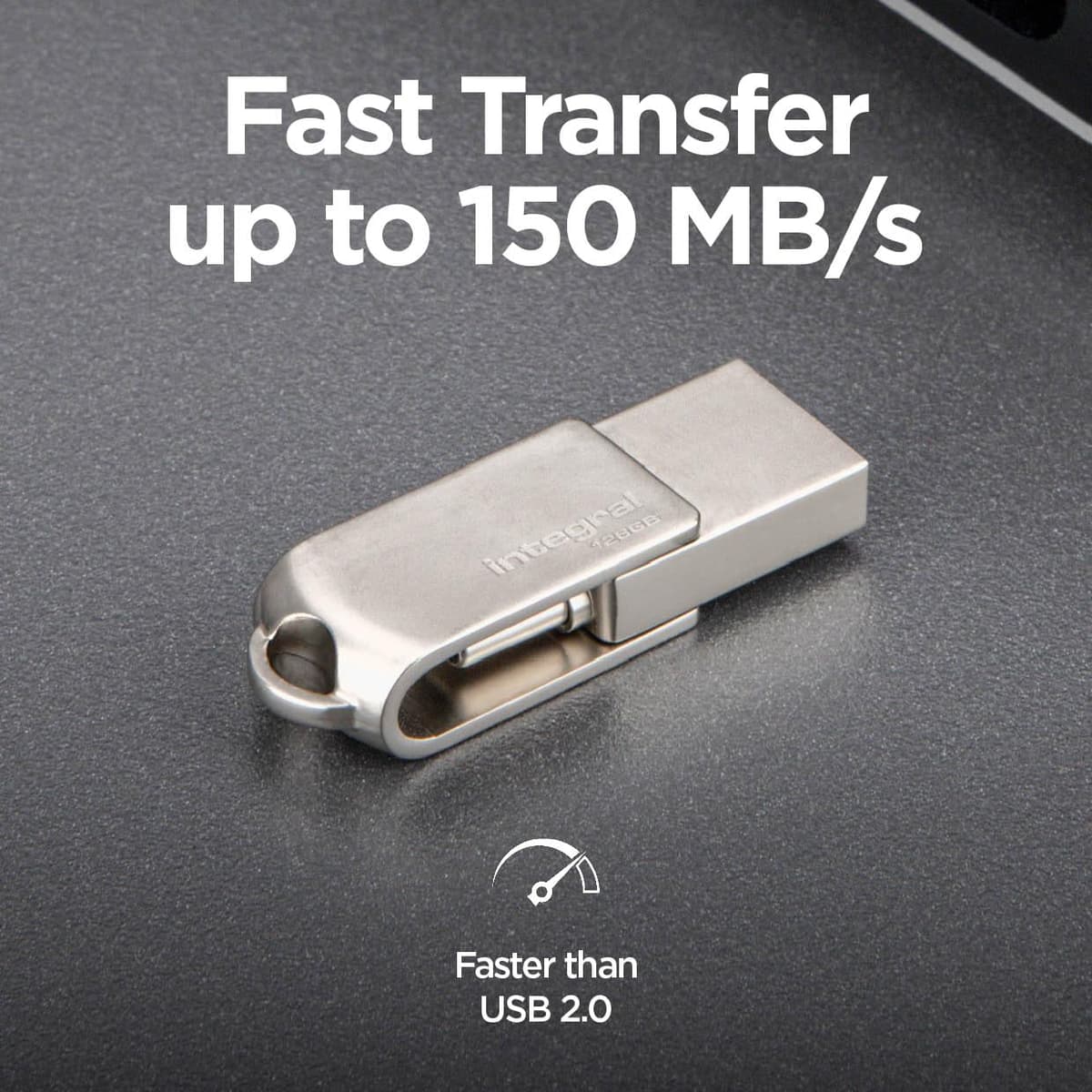 Integral 32GB 360-Dual USB 3.2 Gen 1 Type C and Type A Flash Drive with Solid Metal Casing, Fast Transfer Speeds and Simply Plug and PlayIPhone 15, 16 series, Macbook Pro/Air and Ipad Pro — view 2