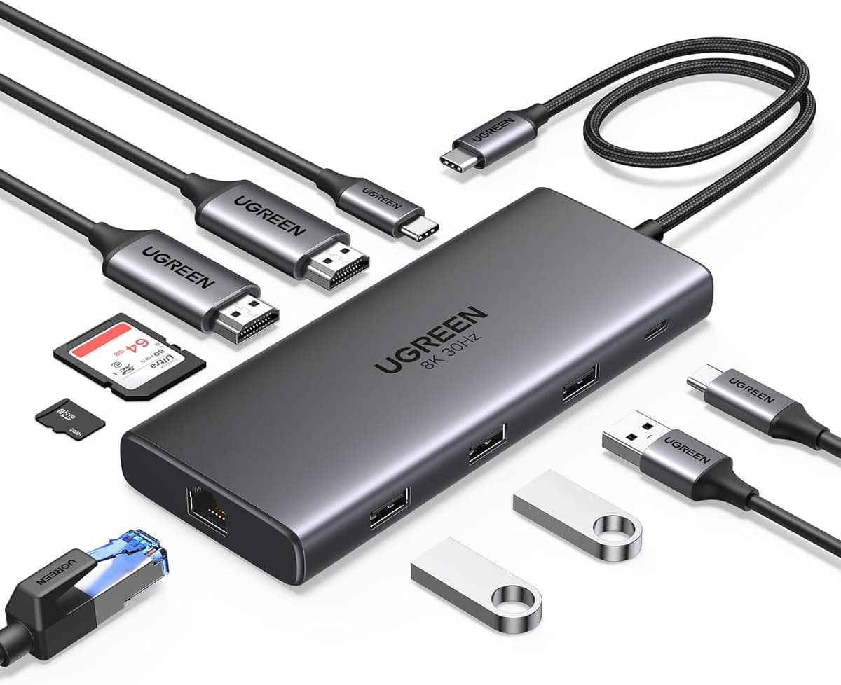 UGREEN Docking Station, Revodok Pro 210 USB C Hub (10-in-1) with Dual 4K@60Hz, Single 8K@30Hz, Gigabit Ethernet, 100W PD, 4x  — view 8
