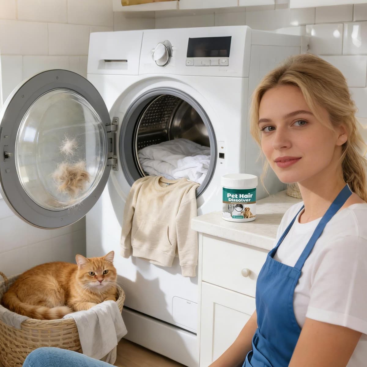 Disolvente de Pelo de Mascotas para Lavadora, disolvente de Pelo de Mascotas Seguro y Suave para Ropa, Textiles, Agente disolvente Multiusos, fórmula de Limpieza Profunda, Ideal para Eliminar el — view 2
