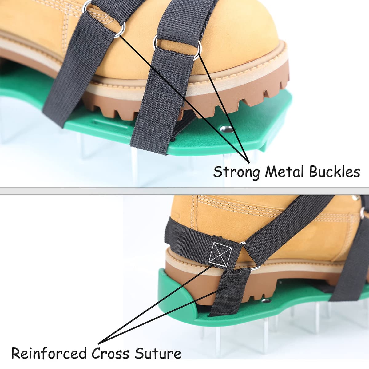 Lawn Scarifier Shoes, Aerator Sandals With Spikes And Hook Closures To Effectively Aerate The Ground Of The Lawn Aerator Universal Size Aerator For Garden Patio Without Installation — view 4