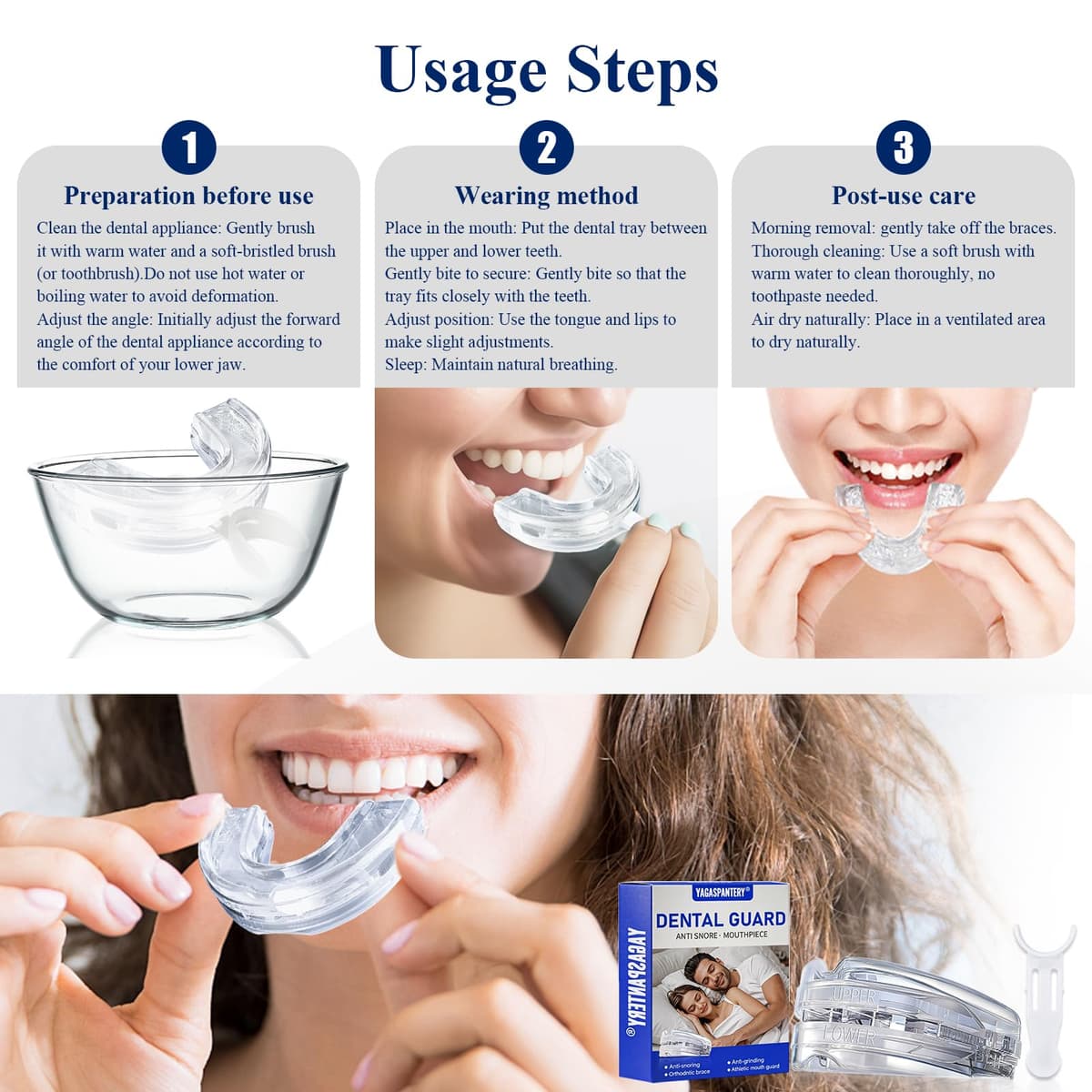 Ferula Descarga Bruxismo,Protector Dental, Férulas Dentales, Reutilizable Protector Bucal Para Dormir, Protectors Bucal para Dormir, Rotector Dental Contra el Bruxismo, Mejora la Del Sueño — view 4