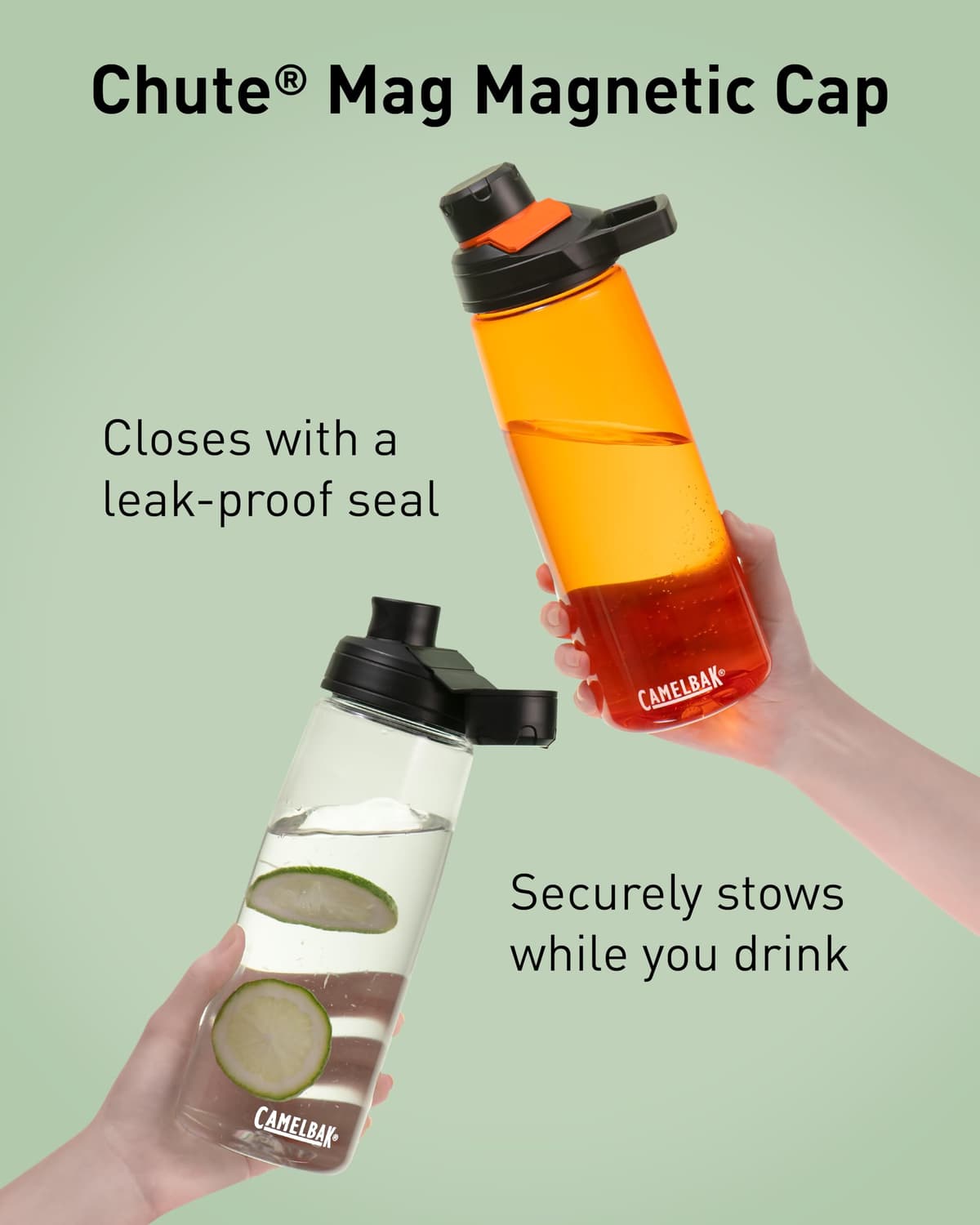 CamelBak Chute Mag Water Bottle with Magnetic Leak‑Resistant Cap, Lightweight Tritan Design for Everyday Hydration, 25oz, Clear — view 5