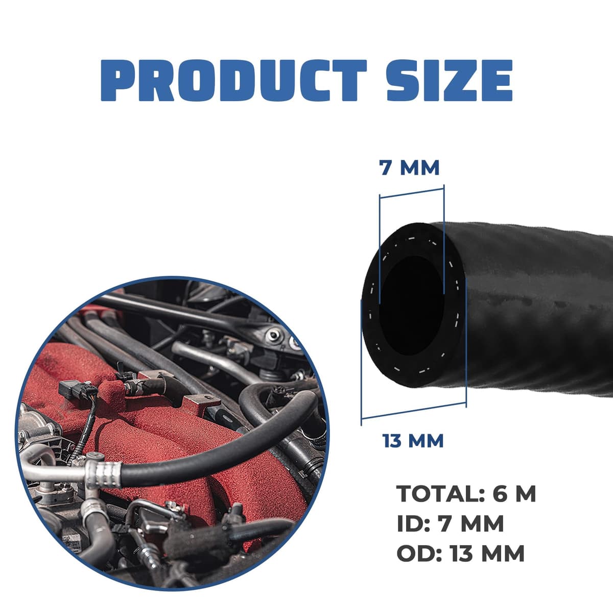 6 Meters Fuel Line Hose 7mm ID Fuel Line Set Fuel Pipe Fuel Hose for Trucks, Cars, Tractors, or Small Engines — view 2