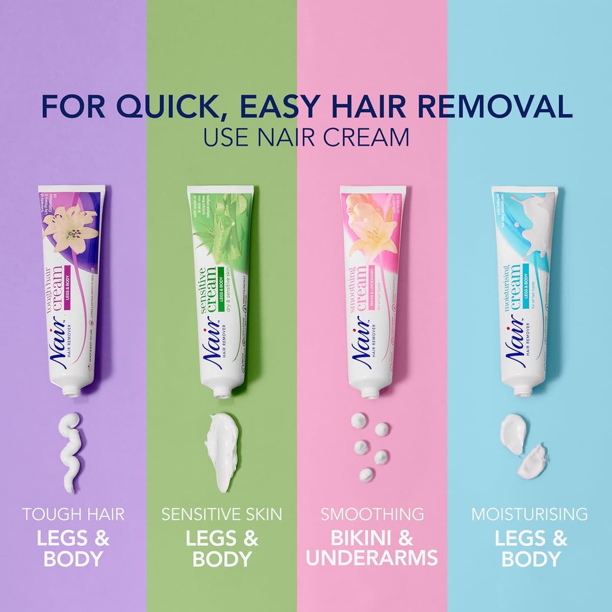 Nair Sensitive Hair Removal Cream Multipack for Dry & Sensitive Skin – Legs & Body with Argan Oil & Aloe Vera – Gentle Nair Hair Removal Cream – 100ml x 4 — view 5