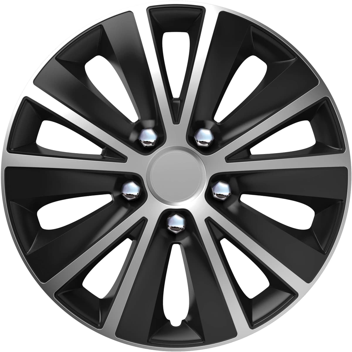 Juego de 4 Tapacubos de 14 Pulgadas Diseño Illinois RC Black, Acabado Negro y ABS Resistente a Fuertes Impactos, Duradero y Fiable con Anillo de sujeción Ajustable — view 27
