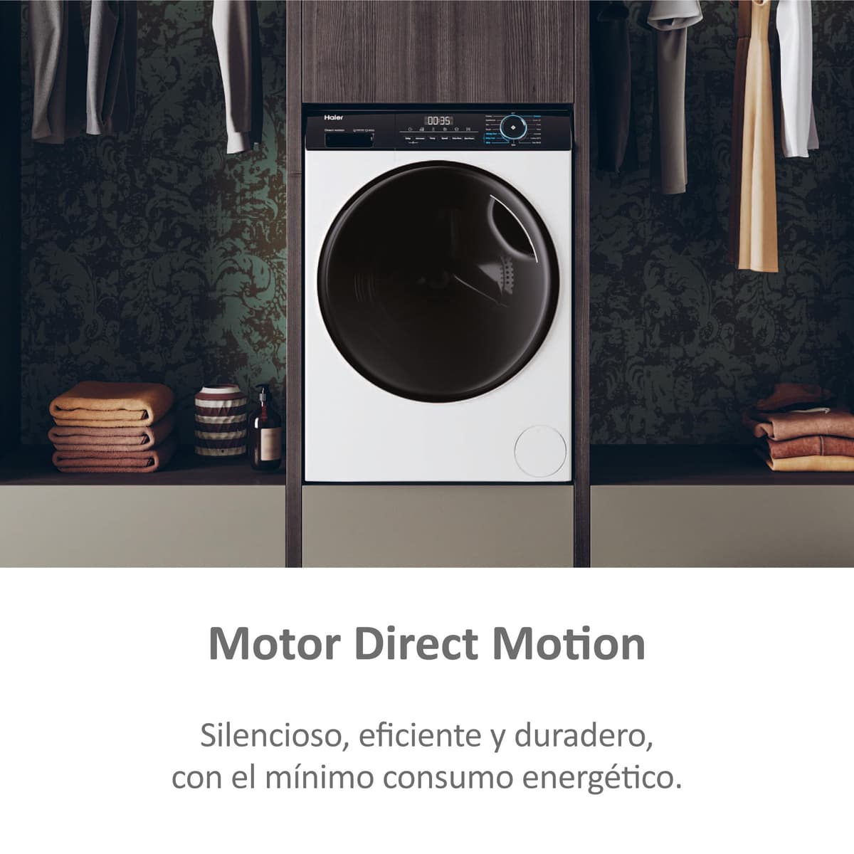 Haier I-Pro Series 3 HWD90-B14939-IB - Lavadora Secadora, Capacidad 9 kg + 6 kg, Motor Direct Motion, ABT, Refresh, Fin Diferido, Detector Kg, Libre Instalación, 60CM Ancho, 1400 RPM, Blanco — view 4