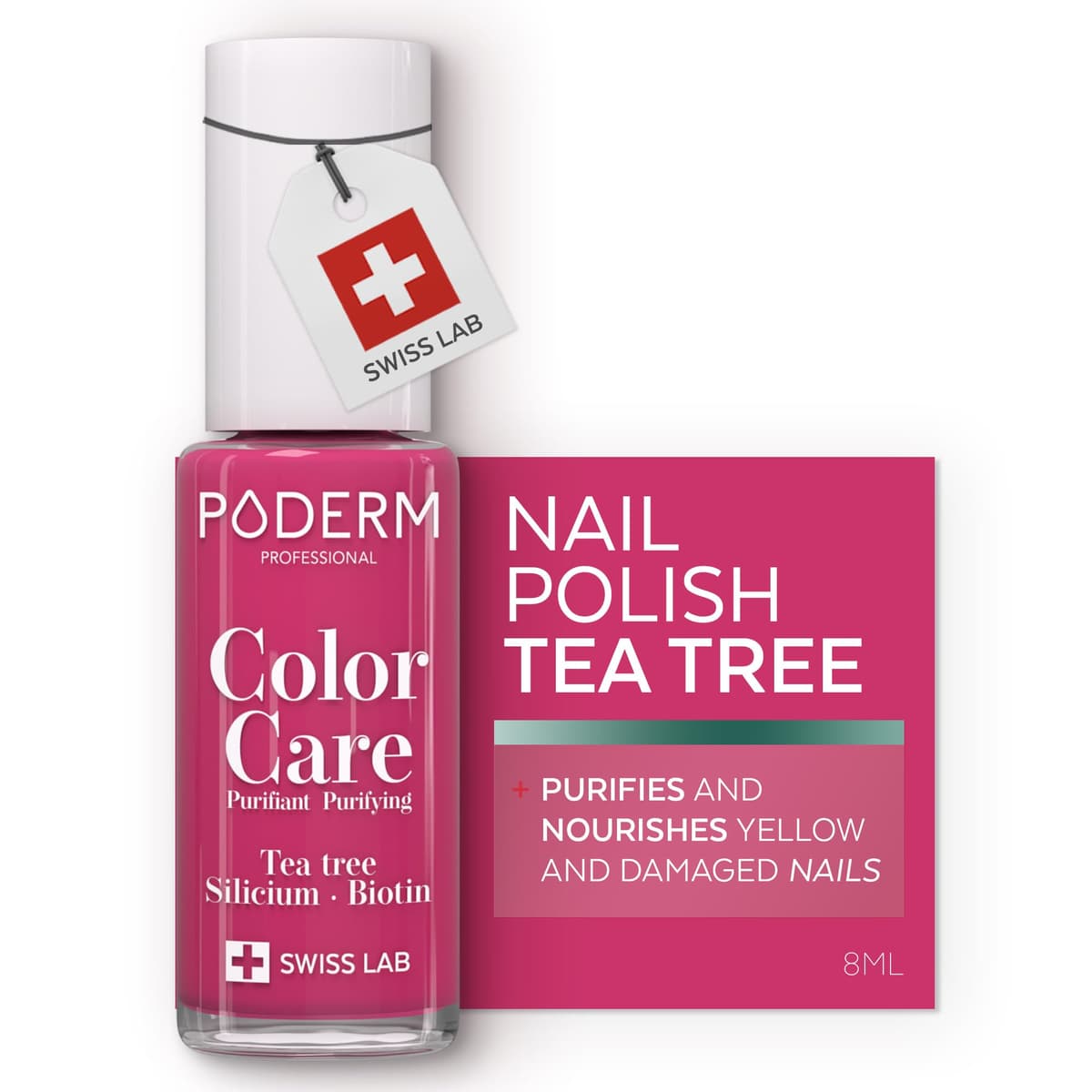 PODERM Nail Care Polish with Tea Tree - Rosewood | Swiss Lab - 8ML | Enriched with Tea Tree, Silicon & Biotin | Purifies, Clarifies & Nourishes Yellow Nails | Created by a Podiatrist — view 32