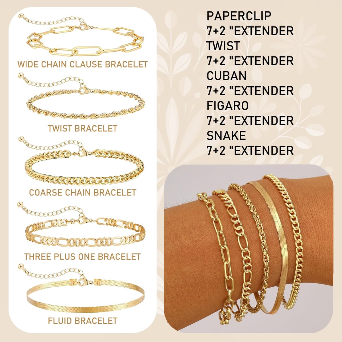 Joyas de Mujer - Set de 18 Piezas: Brazalete Dorado, Cadena y Collar Oro, Gargantilla y Choker Dorado, Bisutería, Joyería y Colgante para Mujeres, Oro — view 3