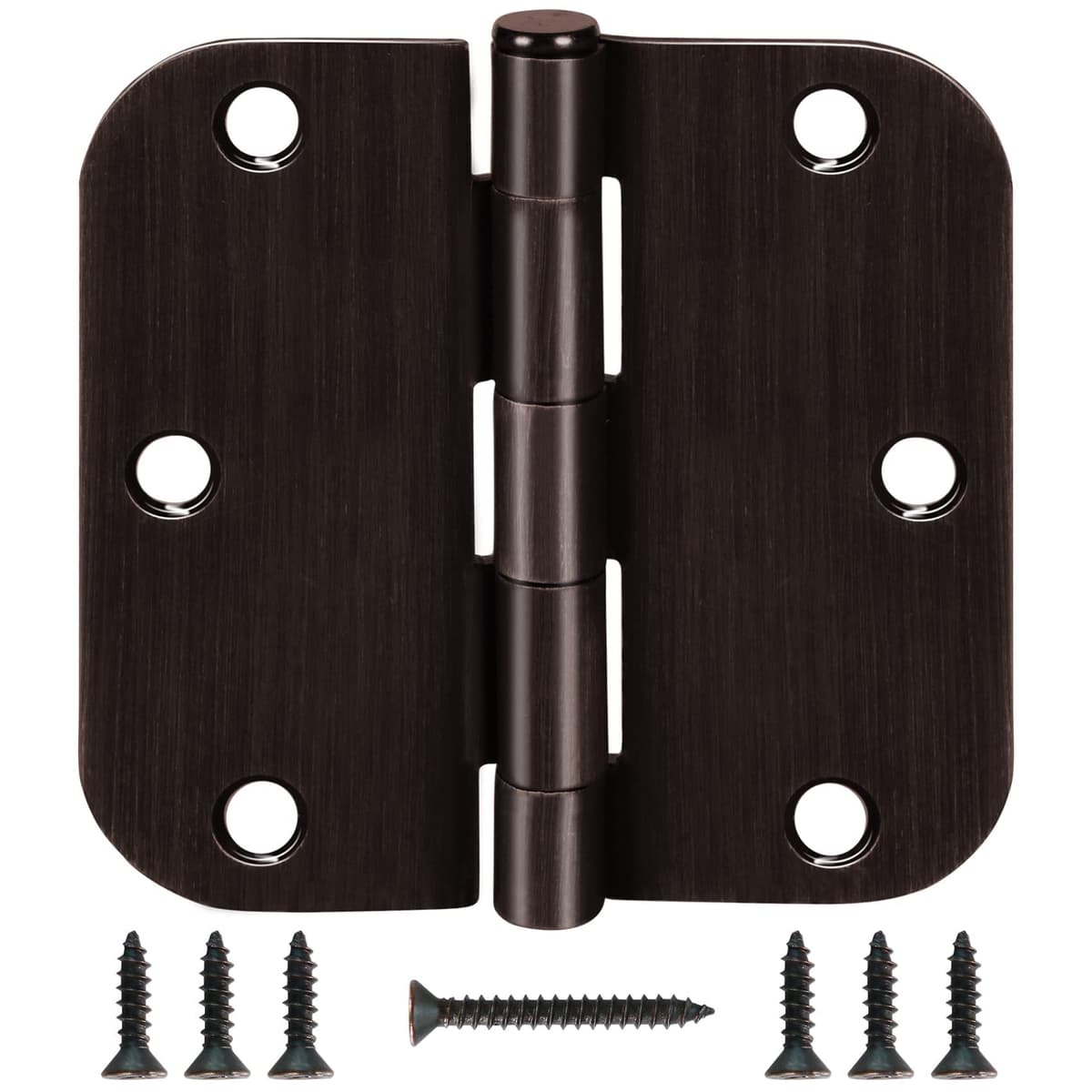 1 Pack Ball Bearing Door Hinges Matte Black 3.5 Inch 5/8" Radius Round Anti Squeak Interior 3-1/2"Flat Iron Bifold Standard Office Bedroom Indoor for Doors 3 ½" Hardware Home House Decor Accessories — view 14