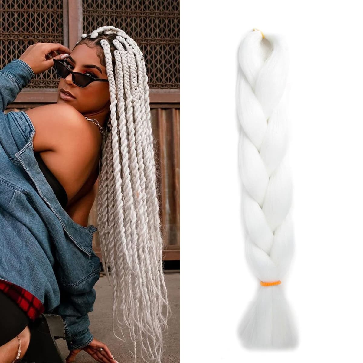 60cm Extensiones de Pelo Trenzas Africanas Castaño Oscuro Extensiones para Trenzas Africanas 1 pcs 100g Kanekalon Pelo para Trenzas Africanas Sintetico Extensiones de Trenzado Cabello Braiding — view 96