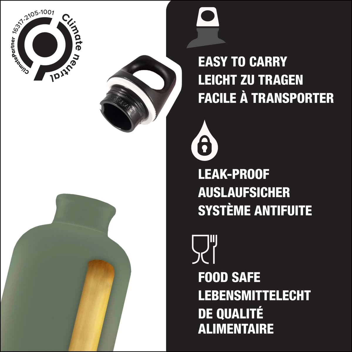 Sigg - Botella de aluminio - Traveller - Certificación Clima Neutral - Apta para bebidas carbonatadas - A prueba de fugas - Ligera como una pluma - Sin BPA - 0,6L / 1L /1,5L — view 3