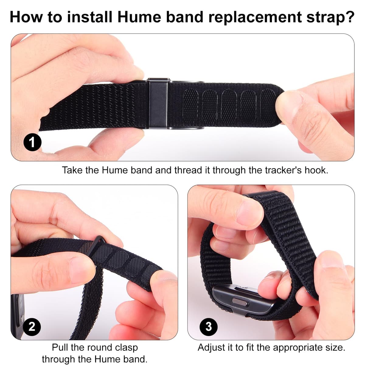 Nylon Loop Sport Replacement Bands Compatible with Hume Health Band, Soft Breathable Adjustable Wrist Band for Hume Band Replacement Strap Wristband for Fitness Tracker Women Men — view 5