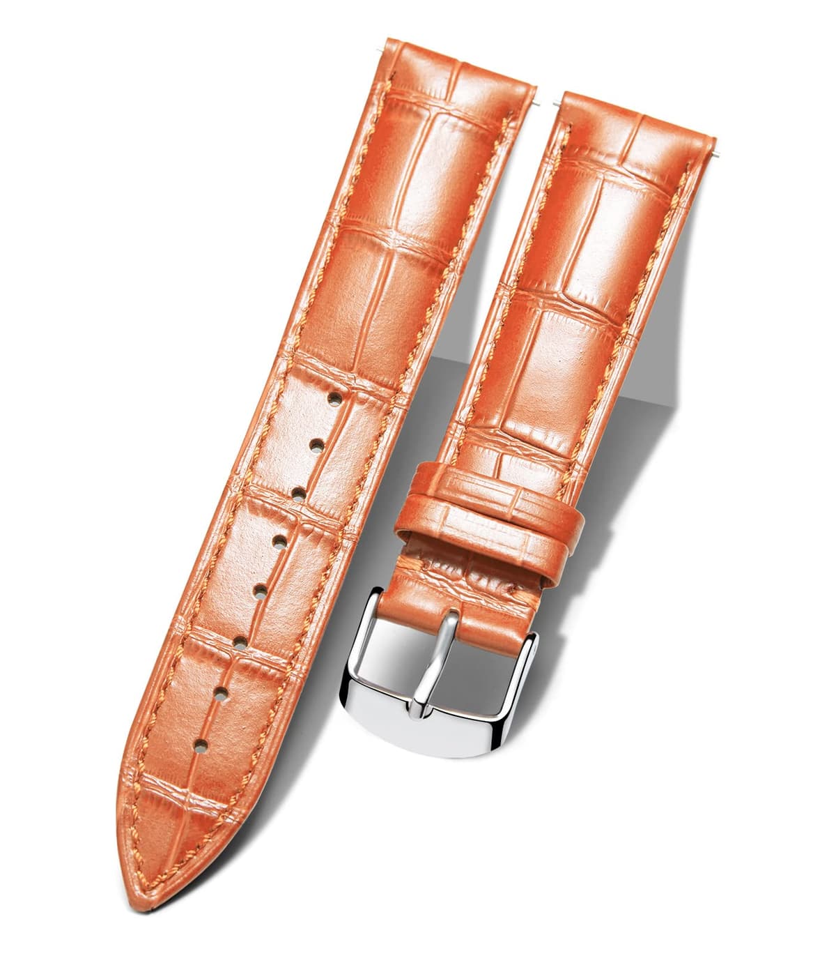 BINLUN Quick Release Leather Watch Straps Replacement Watch Bands Smart Watch Strap Crocodile Pattern in 10 Colors 13 Sizes with Silver/Gold/Rose-Gold Buckle for Men Women(10mm-24mm) — view 18