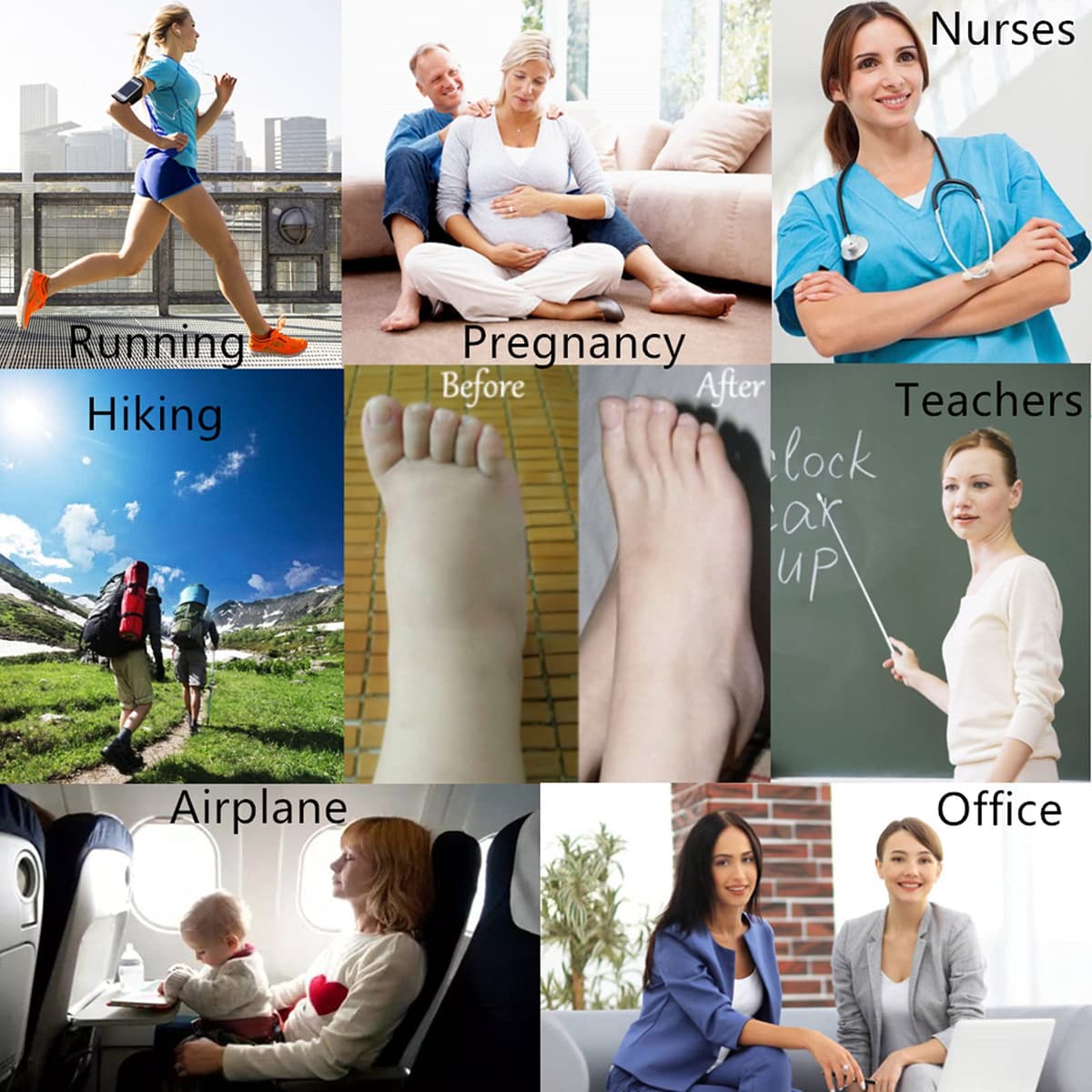 Compression Socks for Women Men, 2/3/4/6 Pairs 20-25mmHg Knee High Socks Compression Stockings for Sport, Athletic, Edema, Diabetic, Varicose Veins, Travel, Pregnancy, Nursing — view 6