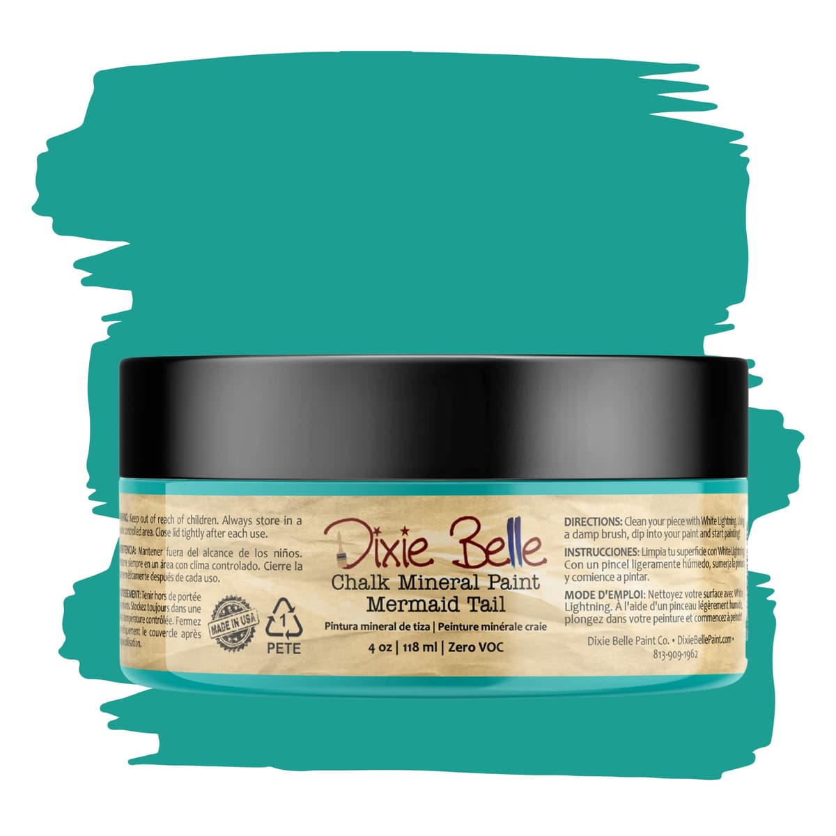 Dixie Belle Paint Company Chalk Finish Furniture Paint - Caviar (32oz) - Matte Black Chic Chalk Mineral DIY Furniture Paint — view 340
