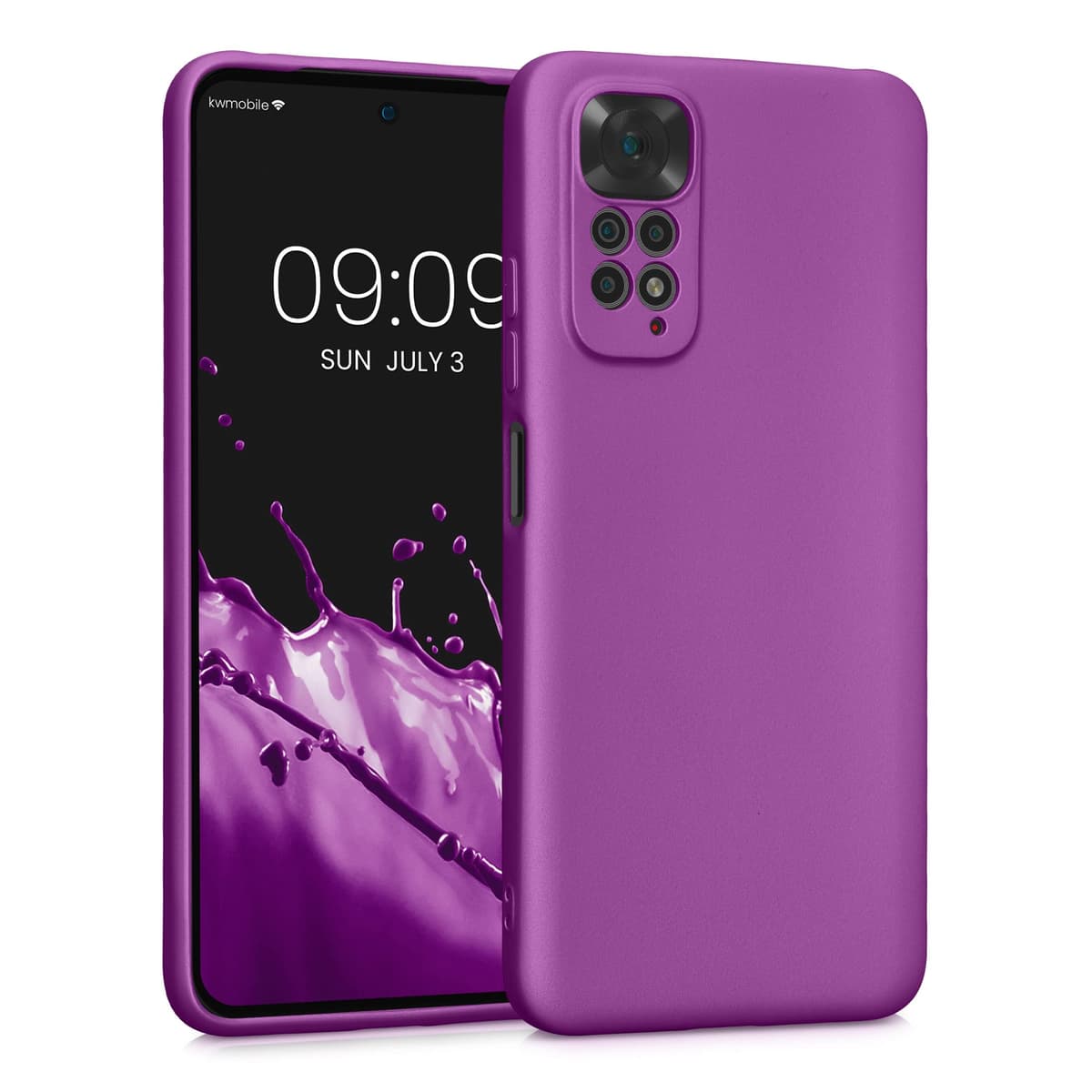 kwmobile Carcasa Compatible con Xiaomi Redmi Note 14 Pro 5G / Poco X7 Funda - Funda Ultrafina de TPU con Bordes elevados - Lavanda Metalizado — view 384