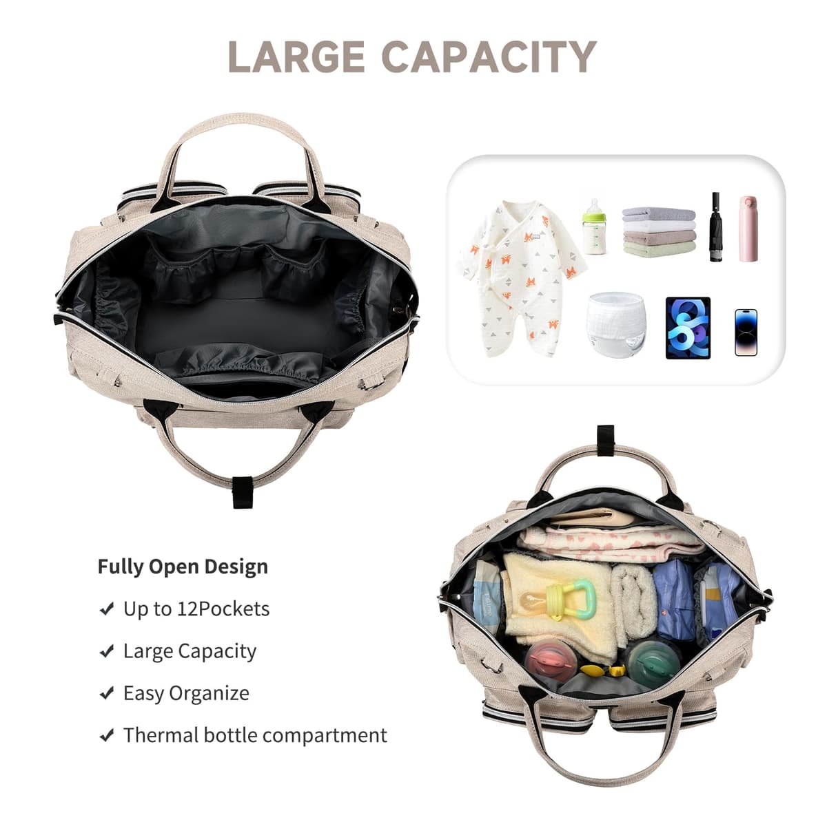 Pomelo Best Baby Changing Bag with Pram Clips and Changing Mat — view 5