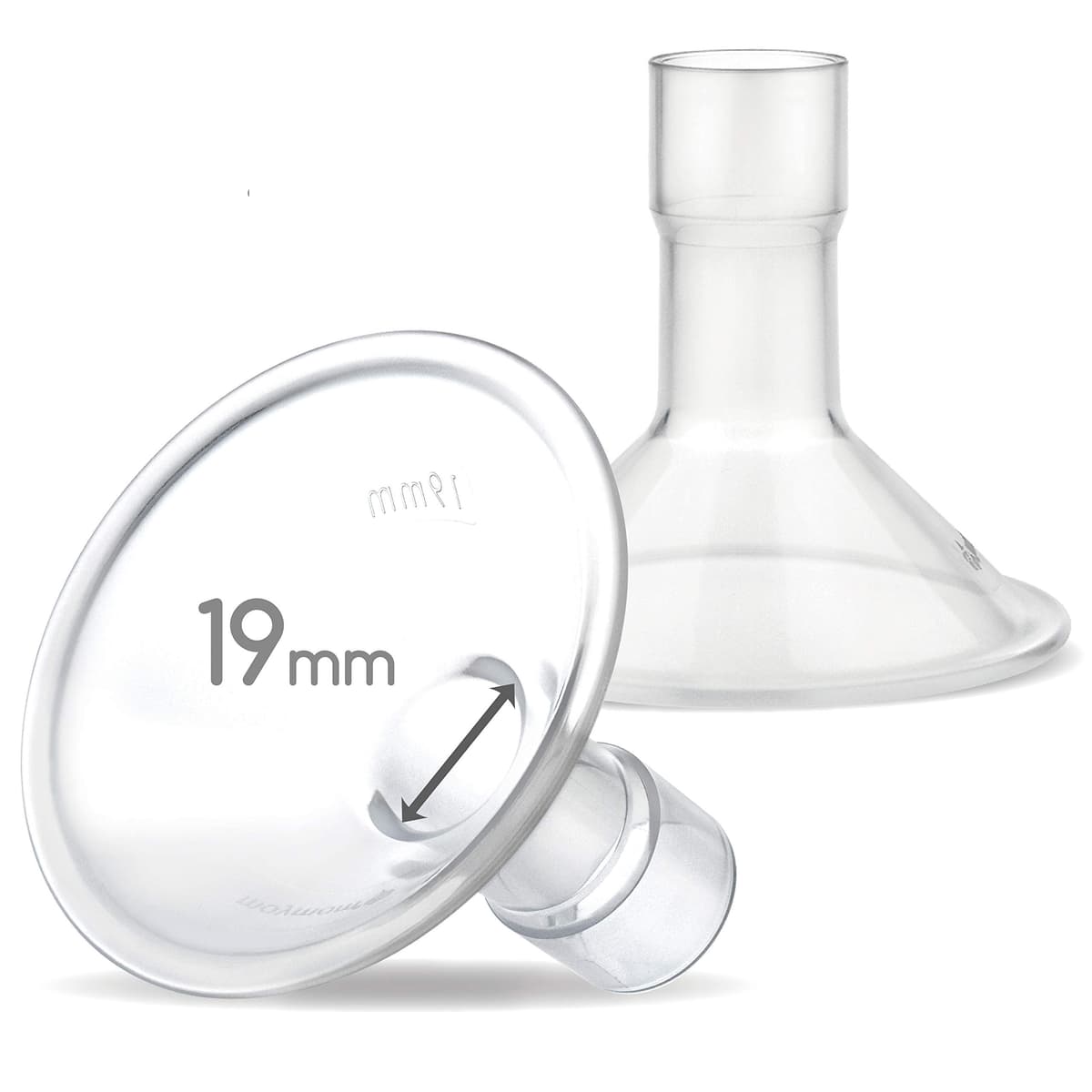 Maymom Myfit 19 Mm Shields; Compatible with Medela Breast Pump- Personalfit, Freestyle, Harmony, Maxi, Freestyle Flex Connector; Connect to Widemouth/Narrow Connector, 2 Pcs