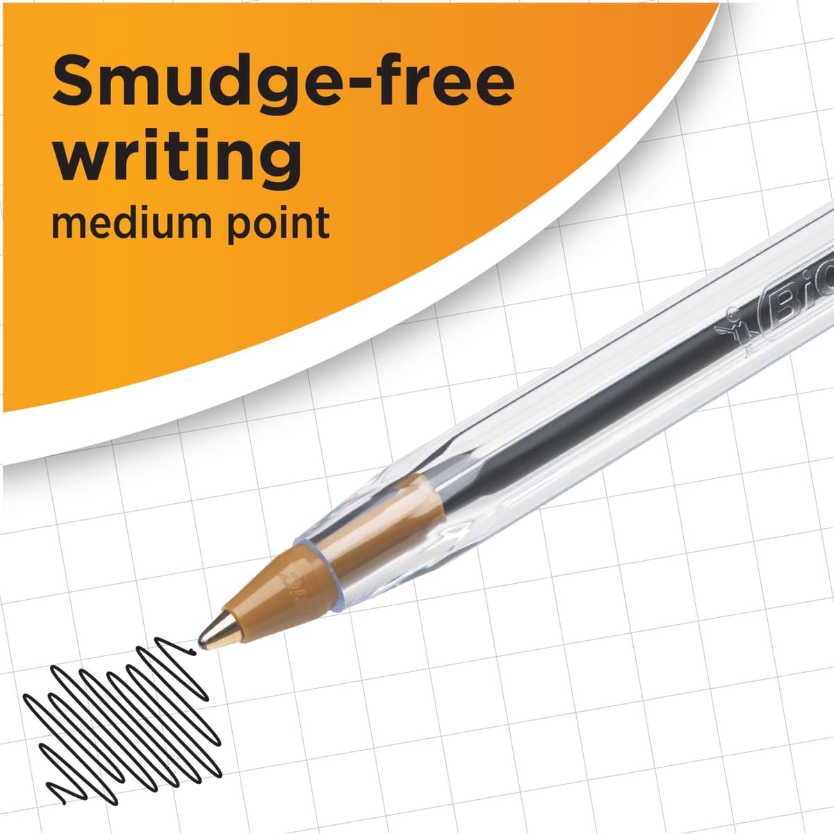 BIC Cristal Original Smudge Free Ballpoint Pens, Ideal for School, Black, Medium Point (1.0mm), Pack of 50 — view 3