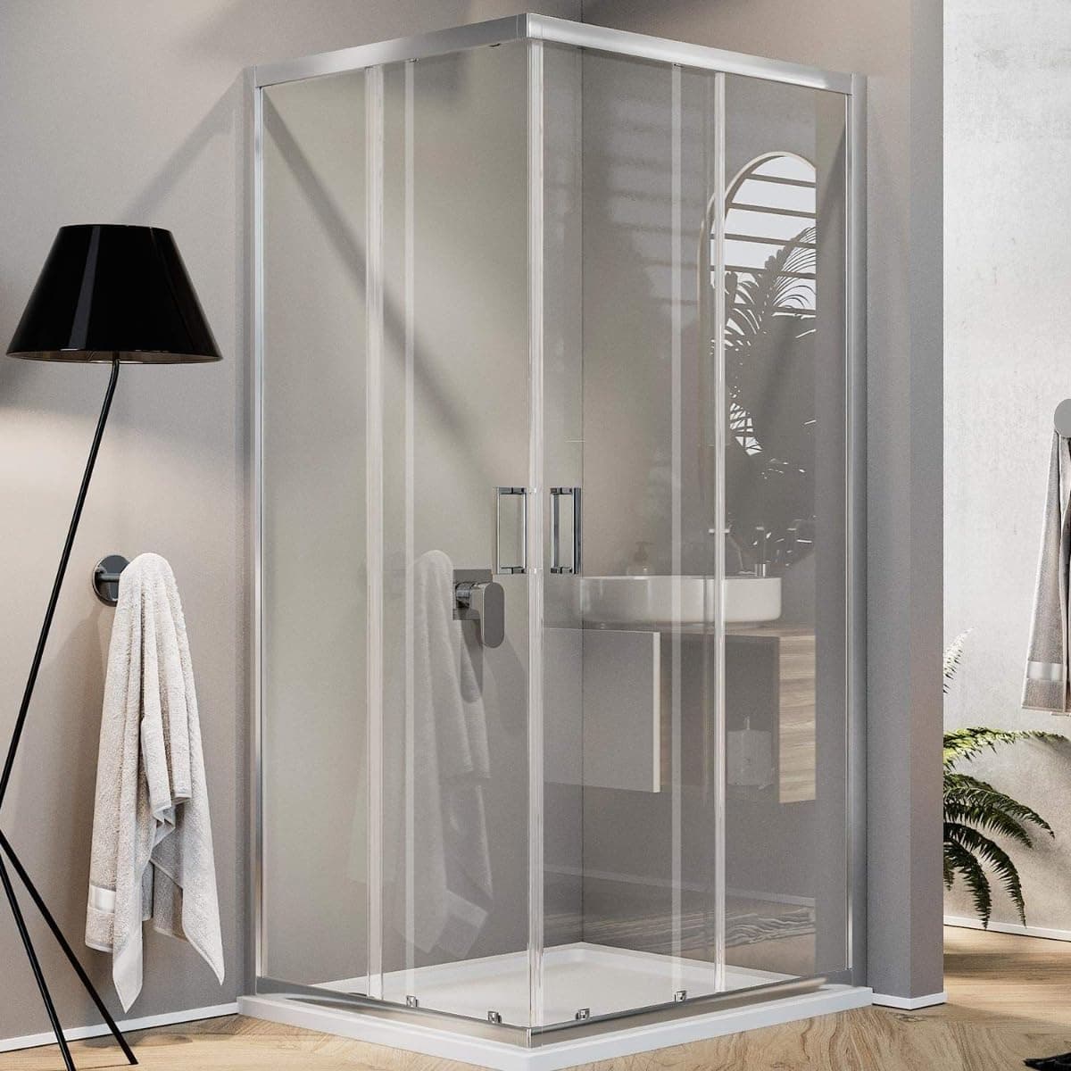 Idralite Box Mampara de Ducha Cuadrado 70x70 H185 Transparente 6mm Mod. Ready — view 5