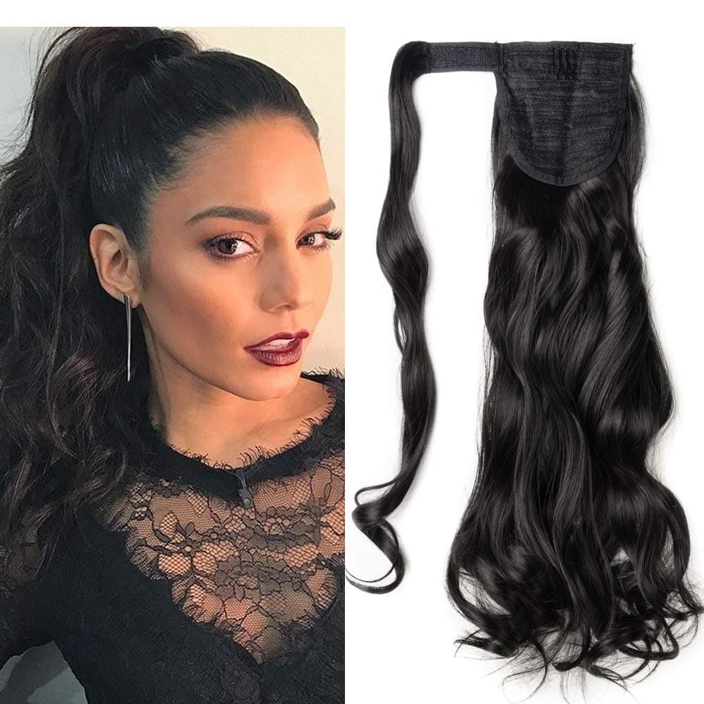 17"(43cm) SEGO Ponytail Long Synthetic Hair Looks Natural [Red Brown/Orange] Clip in Hair Extensions Curly Tail Ponytail Extension (90g) — view 61