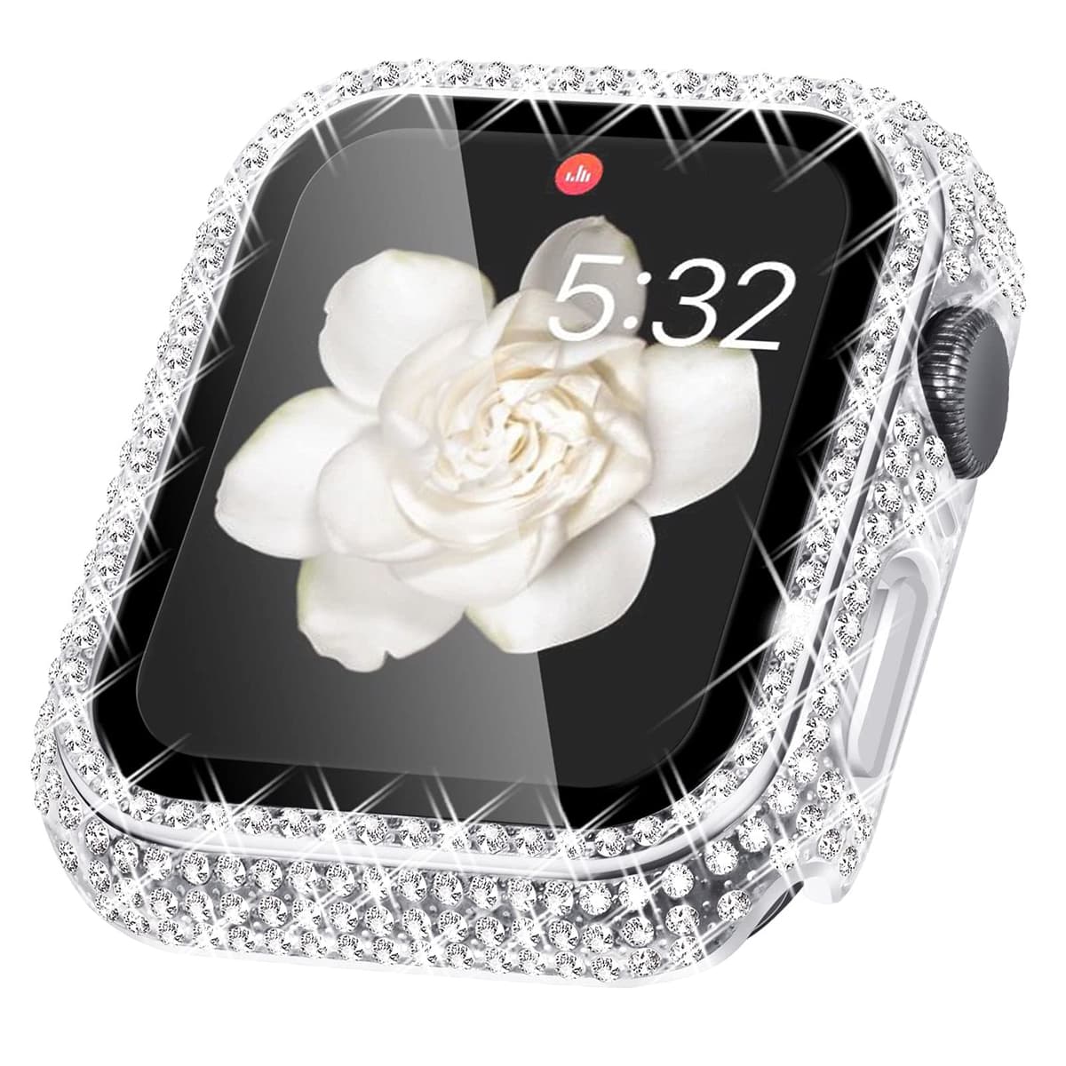 WINGLE Compatible with Apple Watch Screen Protector 38mm Series 3 2 1, Women Shiny Diamond Cover with Tempered Glass Screen Protector for apple watch Case 38mm, Clear — view 10