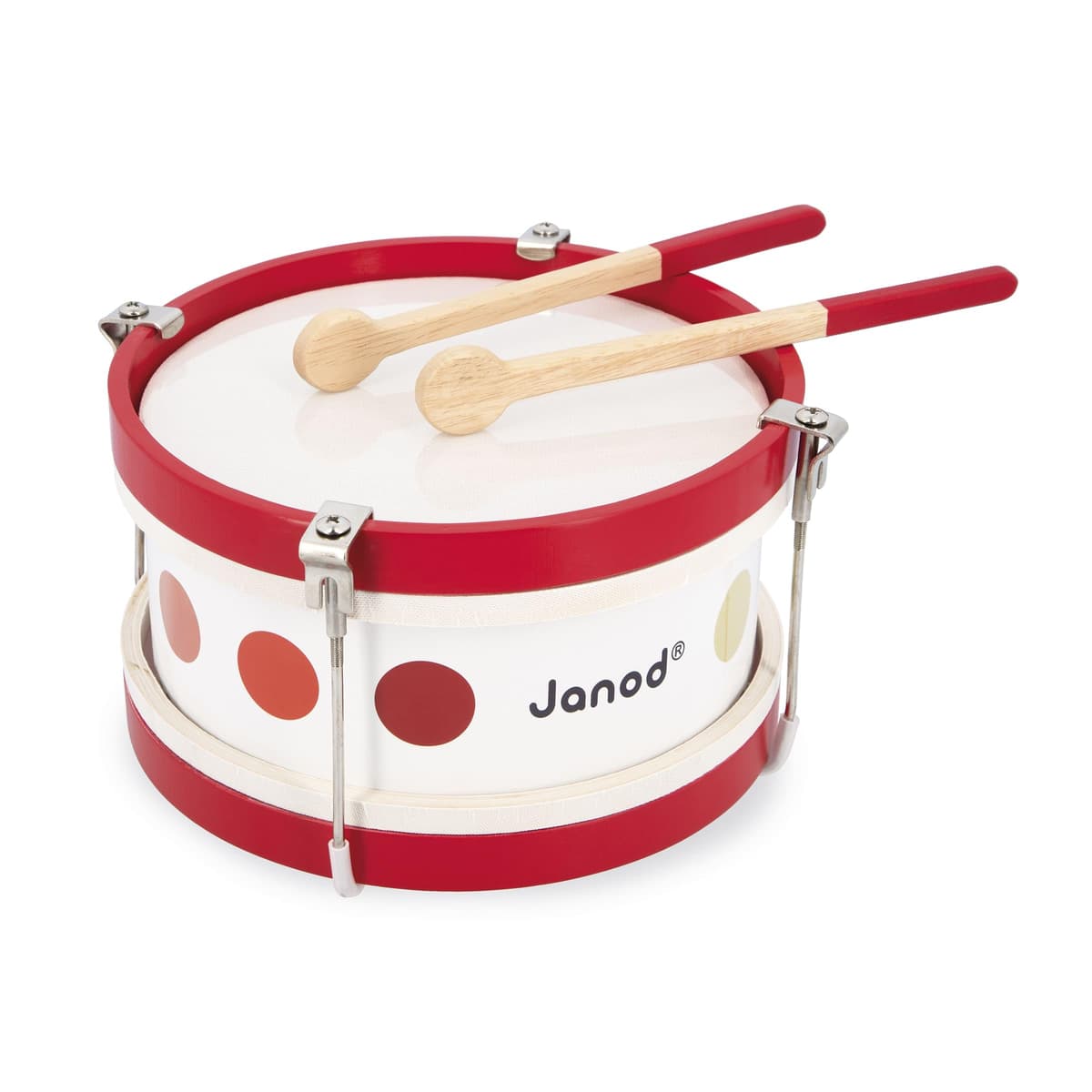 Janod - Confetti - Tambor en Madera, Juguete de Imitación y Estimulación del Talento Musical - Desde Los 2 Años, J07608