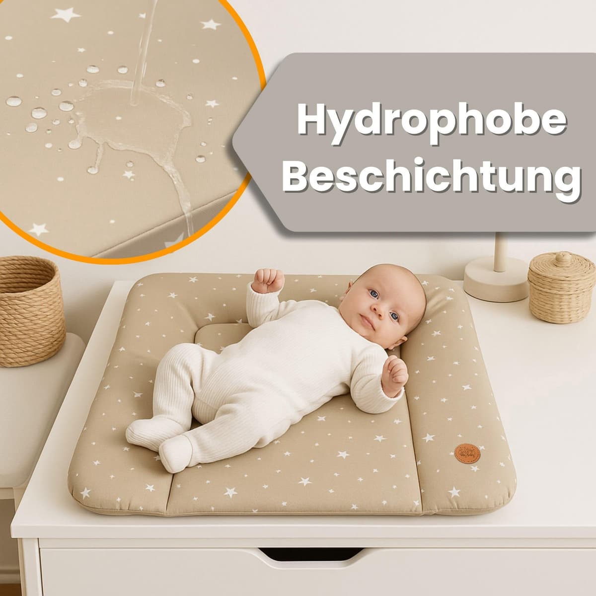 Cambiador bebe 70x50 cm - colchon impermeable portátil para comoda o lavadora cojin muda cómoda trocador fraldas colchón colchoneta fácil de limpiar Oeko-Tex África — view 4