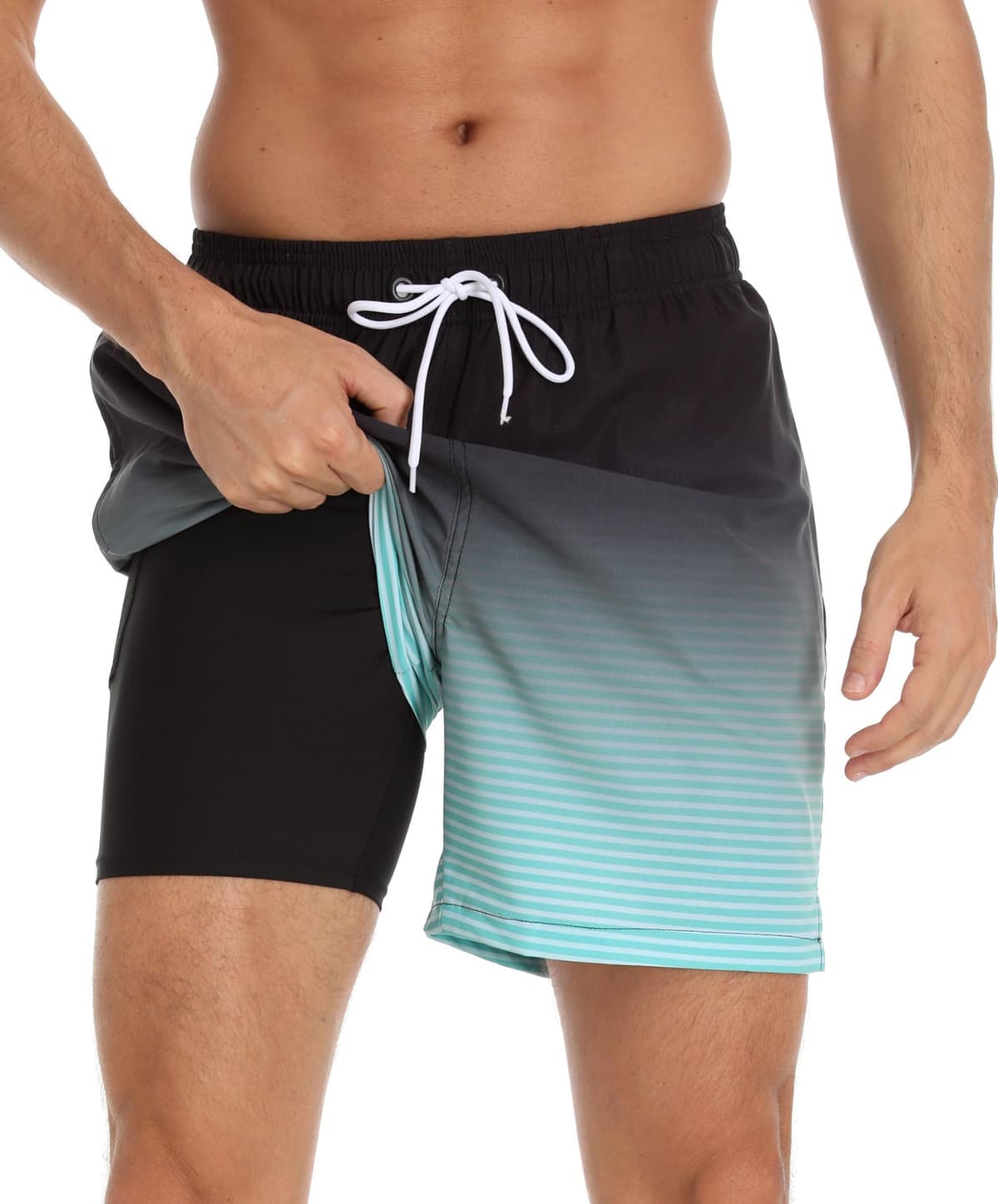Kfnire Bañador Hombre con Forro Compresión y Bolsillos, Shorts de Baño para Natación Secado Rápido Hidrófugo Banador para Hombre — view 20