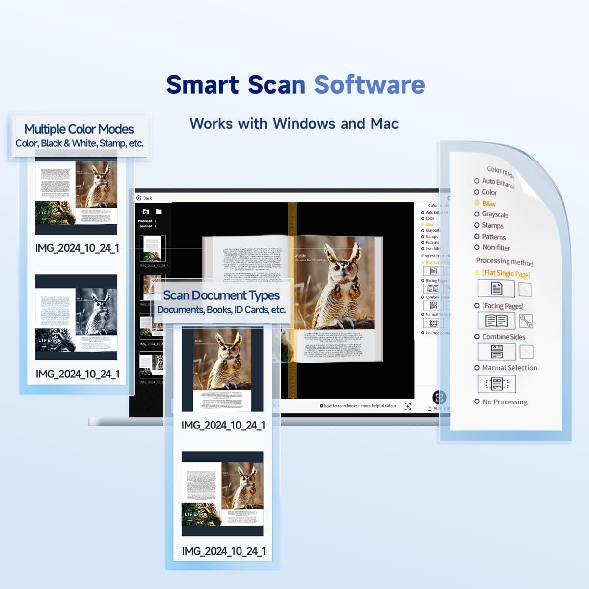 CZUR Shine Ultra Book Scanner 13MP Portable Document Scanner with OCR, A4/A3 Scanner, High-Speed Scanning for Home Library Schools and Offices, Czur Scanner Support HDMI, Windows/macOS/Linux — view 3