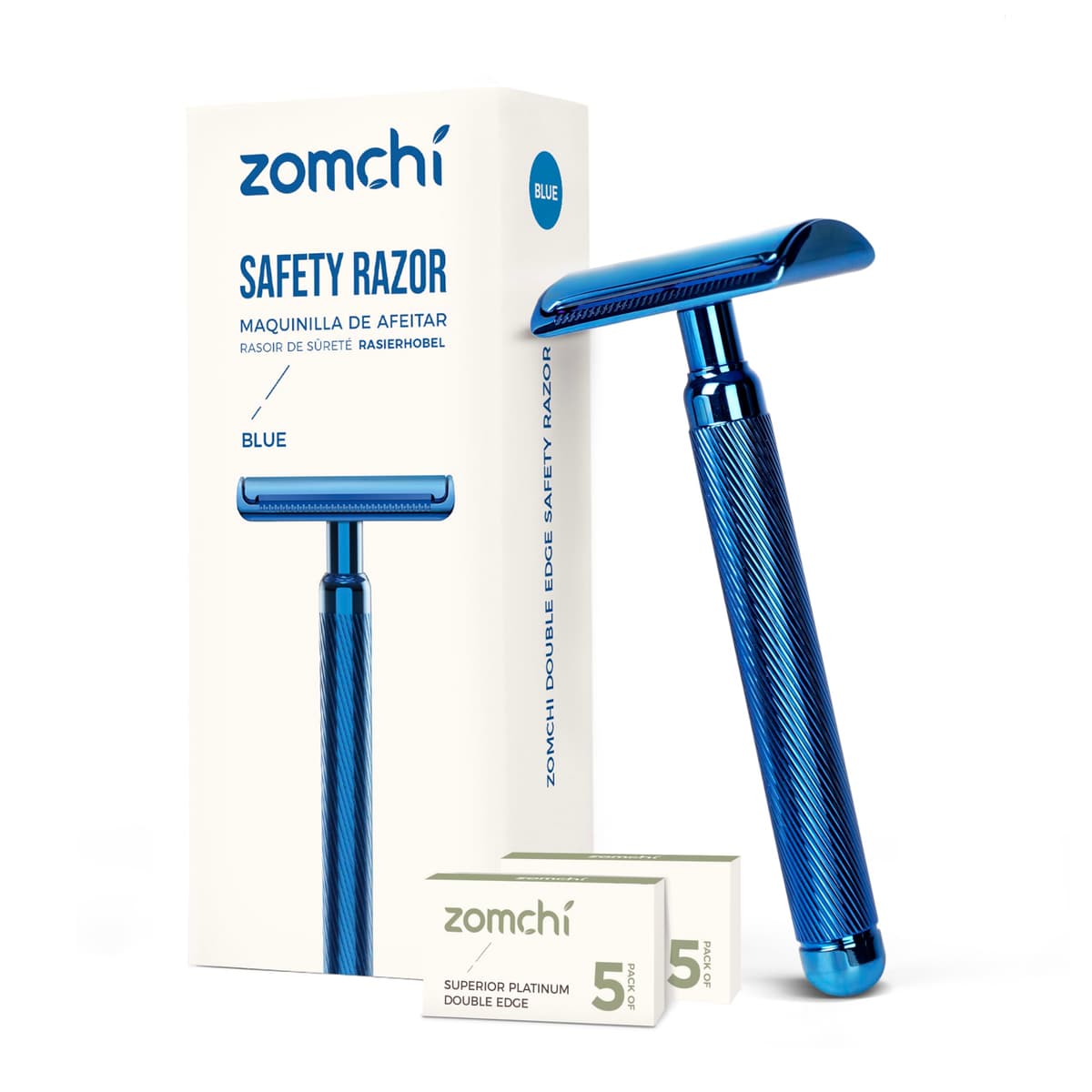 Maquinilla de afeitar de seguridad de doble filo con soporte en plata, maquinilla de afeitar clásica para hombre con 10 cuchillas, construcción de acero inoxidable duradera y duradera — view 18