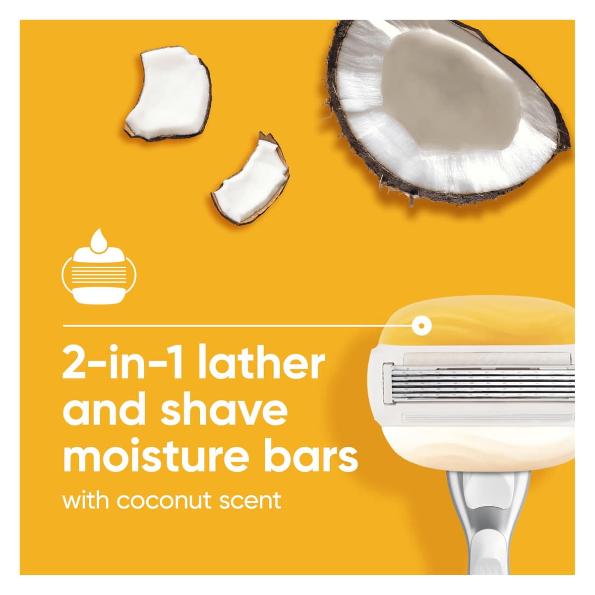 Gillette Venus Pro ComfortGlide Coconut Scented Women’s Blades with Olay Moisturiser, 3 Refill Razor Cartridges — view 4
