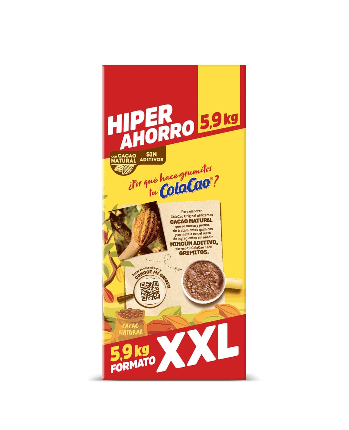 ColaCao Original, Cacao Soluble Natural sin Aditivos, Formato Ahorro XXL, 5,9 kg — view 4