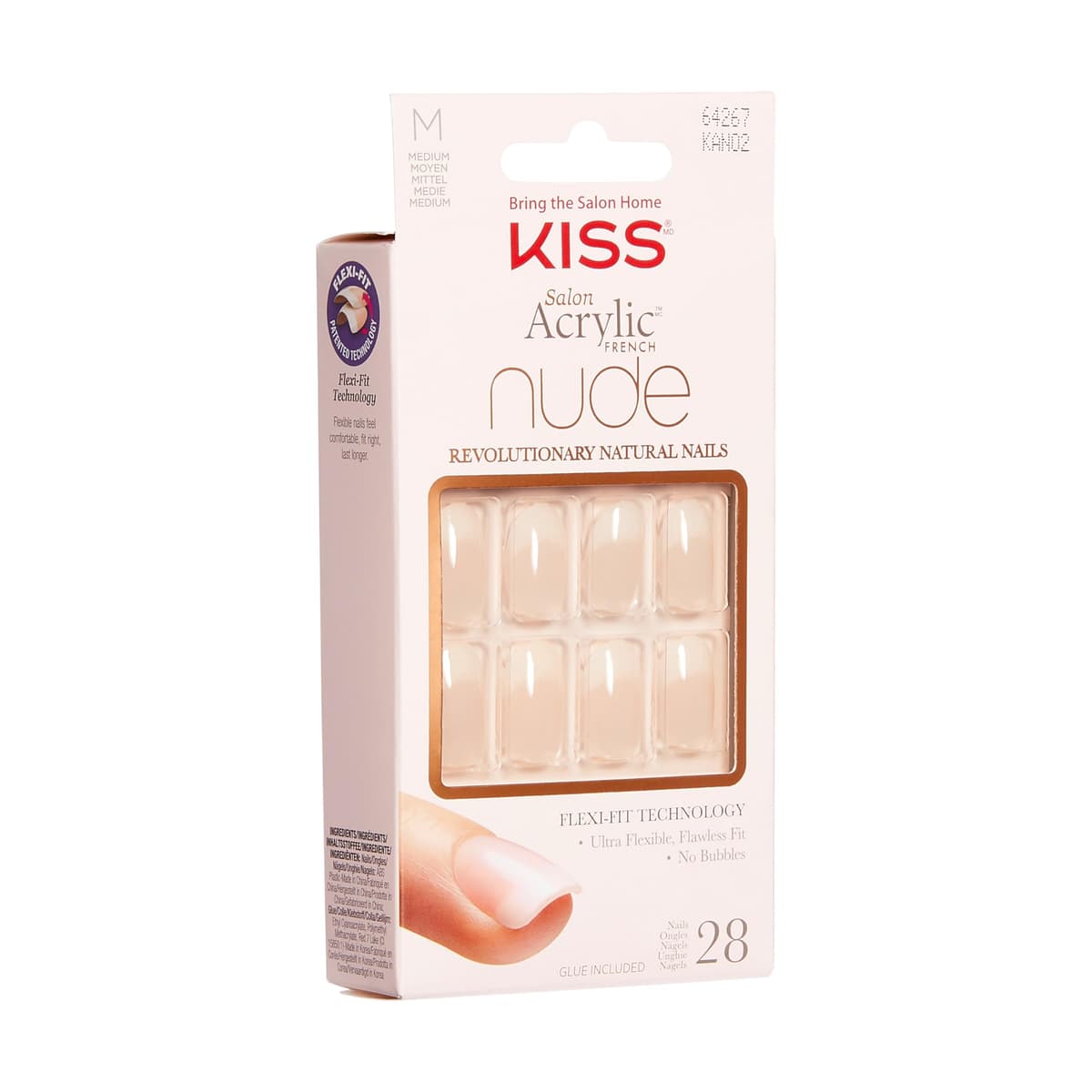 KISS Salon Acrylic French Nude Collection, Graceful, Medium Length Nude Fake Nails, Includes 28 False Nails, Nail Glue, Nail File, and Manicure Stick (Packing May Vary) — view 7