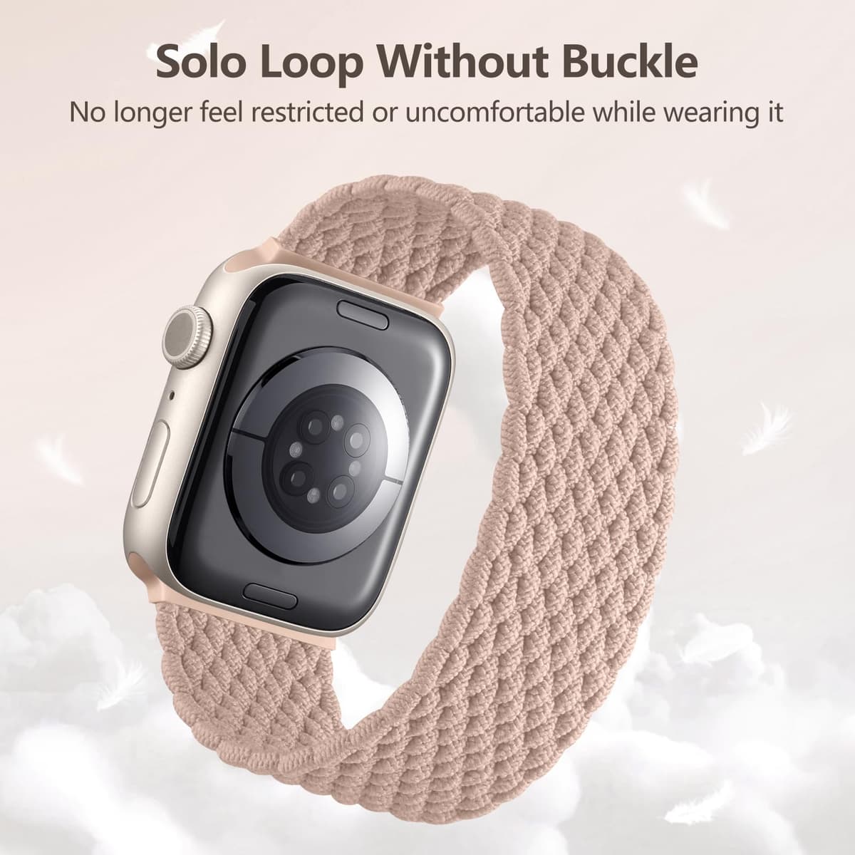 Maledan Braided Solo Loop Strap Compatible with Apple Watch Strap 38mm 40mm 41mm 42mm 44mm 45mm 46mm 49mm for Women Men, Adjustable Stretchy Sport Band for iWatch SE Series 10 9 8 7 6 5 4 3 2 1 — view 3