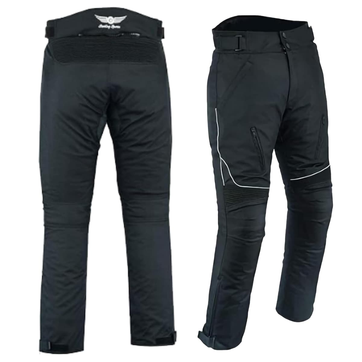 Sterling Sports®Men Textile Waterproof Motorbike Motorcycle Thermal Armoured Trousers Cargo Pant Black Cameo Grey Green — view 3