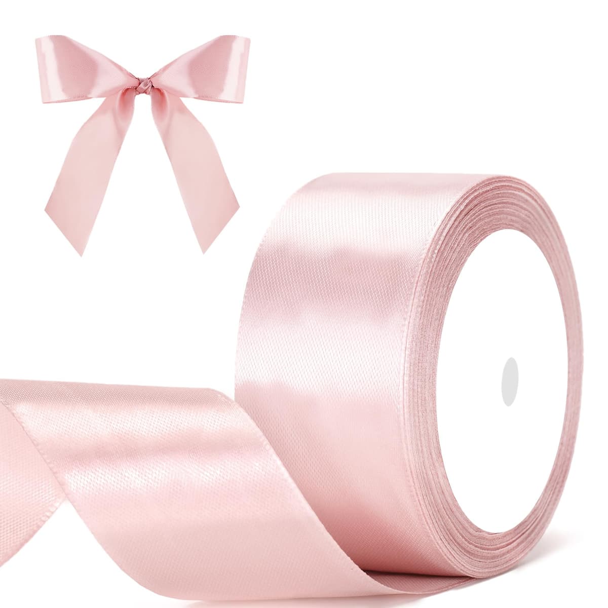 G2PLUS Baby Pink Satin Ribbons 10mm: Thick Fabric Gift Wrap Ribbons for Crafting, Party Decoration, 22m — view 83