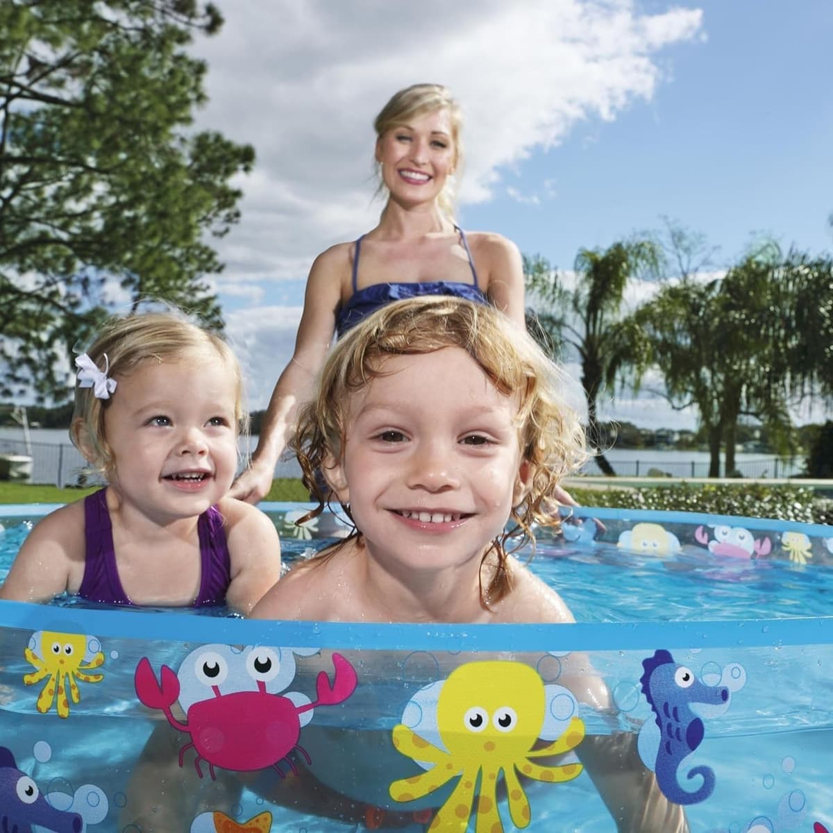 Bestway Sea Creature Paddling Pool Kiddie Swimming Pool, Inflatable Above Ground Pool, Outdoor Garden Pool, Blue, 48 x 10 Inch — view 3