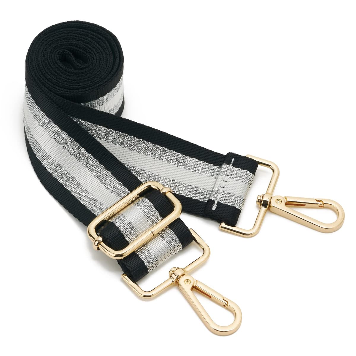 ZOOEASS Wide Shoulder Strap, Guitar Style Adjustable Purse Strap with Gold Buckle Replacement Woven Crossbody Straps for Handbags((3.8CM) Shining Black) — view 68