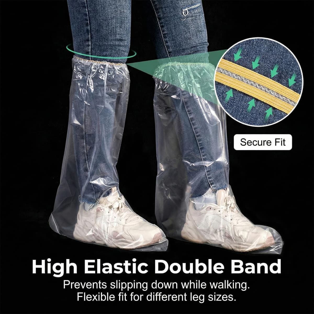 10 Pares Cubre Zapatos Impermeable, Fundas Desechables Para Botas, Para Hombres y Mujeres, Fundas Para Zapatos, Impermeables, Antideslizantes, Para Camping al Aire Libre (Largo, 39 * 50cm) — view 4
