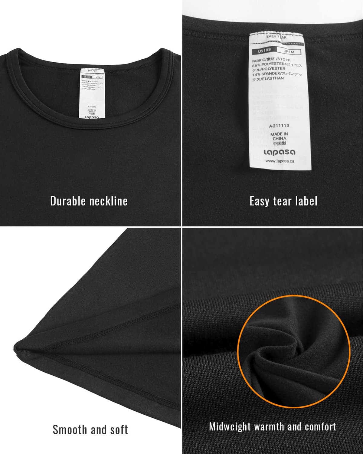 LAPASA Camiseta Termica Manga Larga Mujer (Pack de 1 & 2) Extra Cálido Camisa Interior Thermal Top Baselayer Frío Extremo Elastico Montaña Esqui Deporte Invierno L15/L39/L42 — view 6