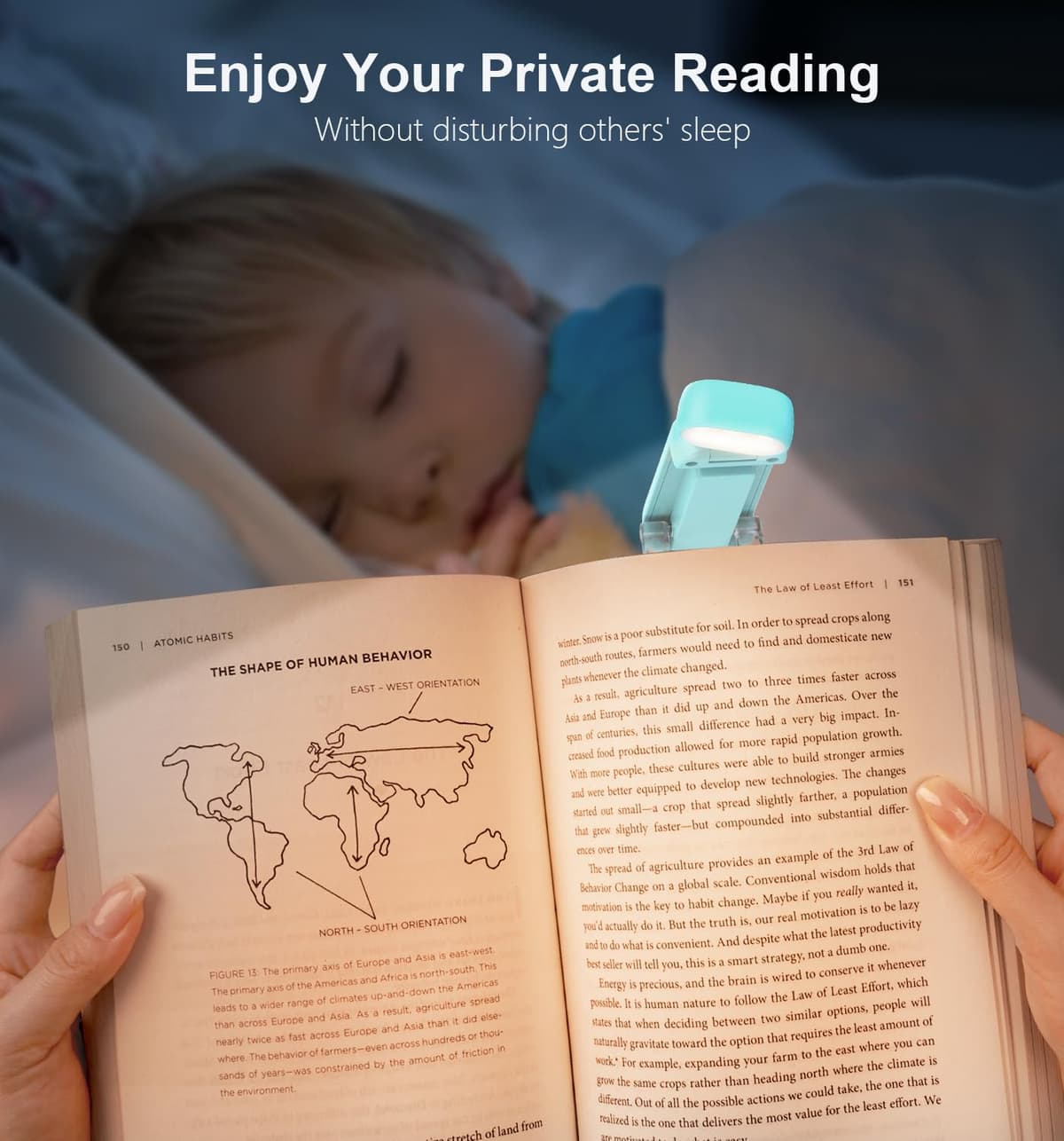 Gritin Book Light Rechargeable, Reading Light Lamp Clip on Books, Eye Caring 3 Colors, 5 Brightness & Stepless Dimming, Long Lasting up to 80hrs, Portable Mini Reading Lamp for Readers — view 8