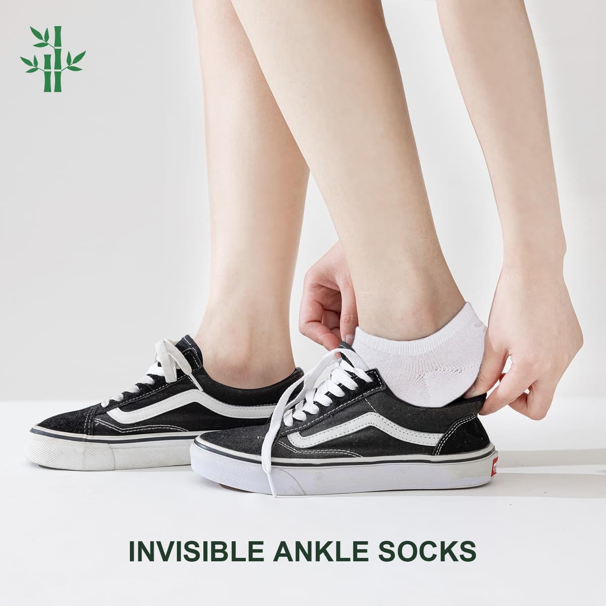Niofind Bamboo Trainer Socks for Womens and Mens, No Show Ankle Socks Low Cut Invisible Non Slip Liner Socks Multipack Casual Footies for Sneaker Loafers and Boat Shoes — view 5