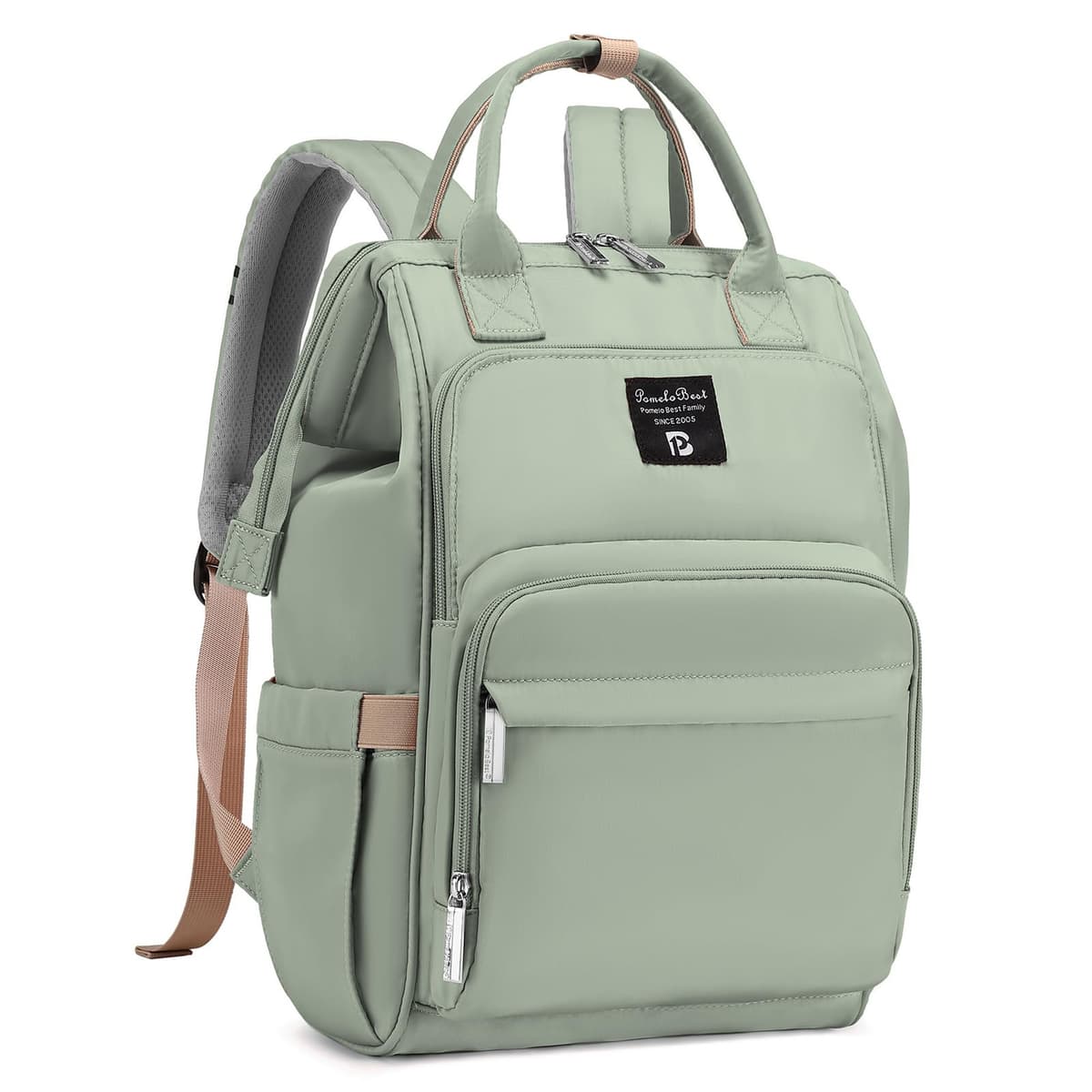 Pomelo Best Baby Changing Backpack Stylish Multifunctional Large Nappy Baby Bag with Changing Mat and Stroller Straps — view 9