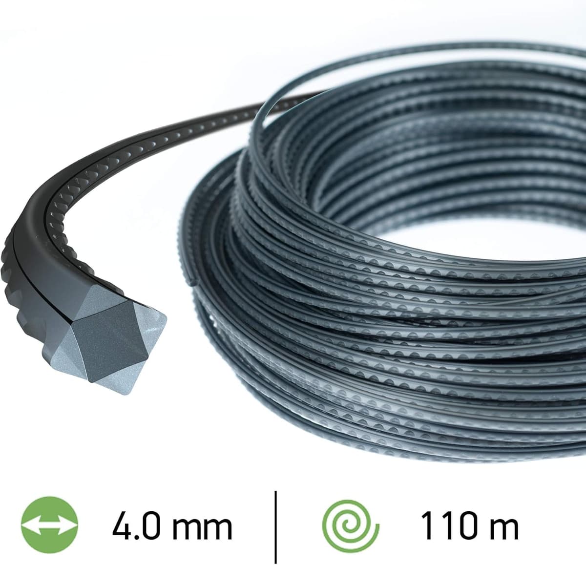 Oregon Hilo Dentado para Desbrozadora 4mm, Hierba, Maleza, Vegetación y más, Hilo de Nylon de Gran Resistencia, Compatible con la Mayoría de Modelos Estándar, 4.0mm x 110m (111091E) — view 2
