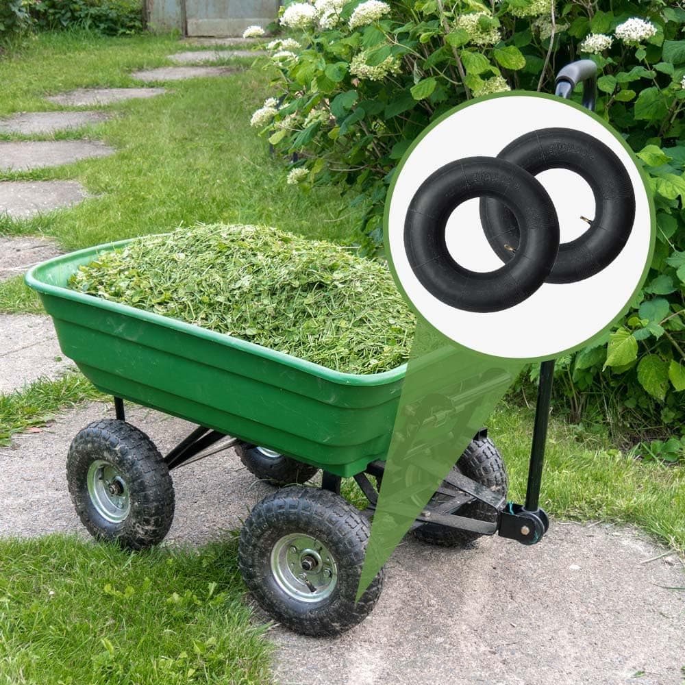 2 Pcs 4.10/3.50-4 Inner Tubes, Heavy Duty Replacement Tire Tube, Wheelbarrow Tires for Wheelbarrow Garden Carts Lawn Mowers Unicycles and More — view 4