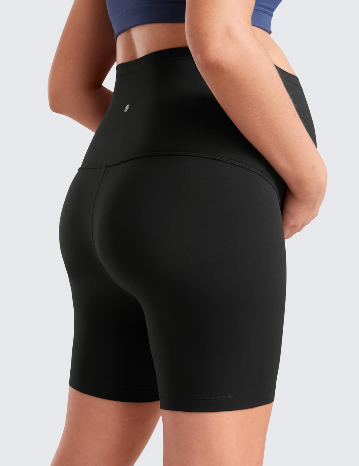 CRZ YOGA Women's Butterluxe Maternity Shorts Over The Belly - 4"/6"/8" Over Bump Yoga Sports Biker Shorts Pregnancy Leggings — view 4