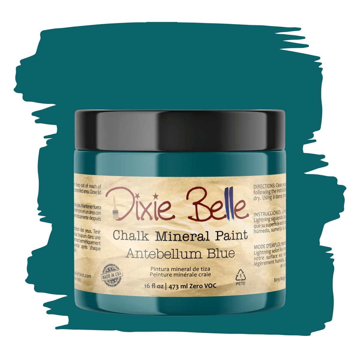 Dixie Belle Paint Company Chalk Finish Furniture Paint - Caviar (32oz) - Matte Black Chic Chalk Mineral DIY Furniture Paint — view 111